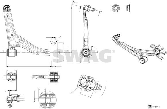 Swag 33 11 0266 - Bras de liaison, suspension de roue cwaw.fr