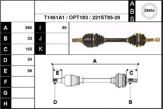 Technika 47221A1 - Arbre de transmission cwaw.fr