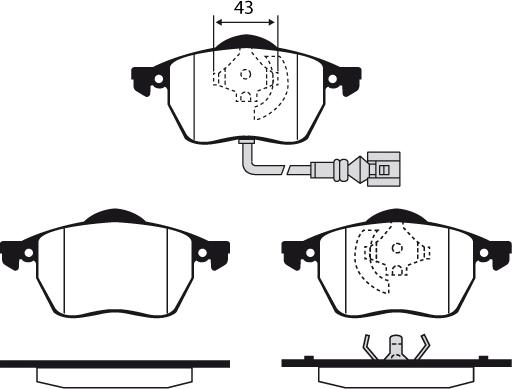 Technika 01278 - Kit de plaquettes de frein, frein à disque cwaw.fr