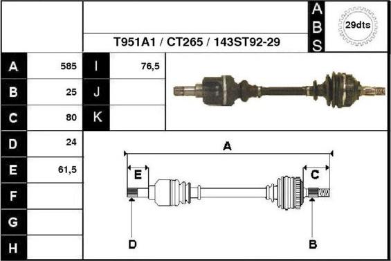 Technika 18143A1 - Arbre de transmission cwaw.fr