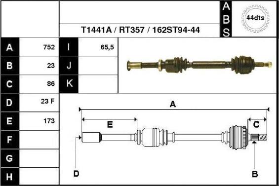 Technika 38162A - Arbre de transmission cwaw.fr