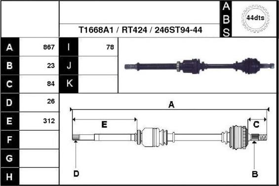 Technika 38246A1 - Arbre de transmission cwaw.fr