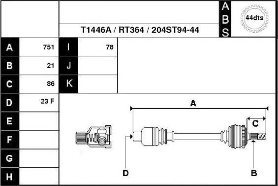 Technika 38204A - Arbre de transmission cwaw.fr