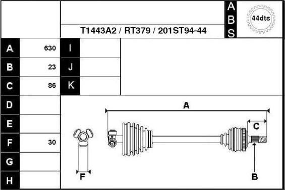 Technika 38201A2 - Arbre de transmission cwaw.fr