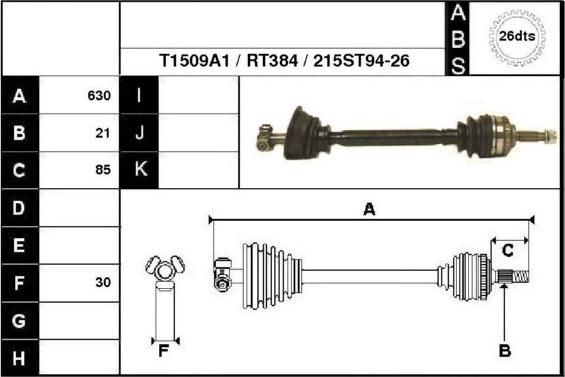 Technika 38215A1 - Arbre de transmission cwaw.fr