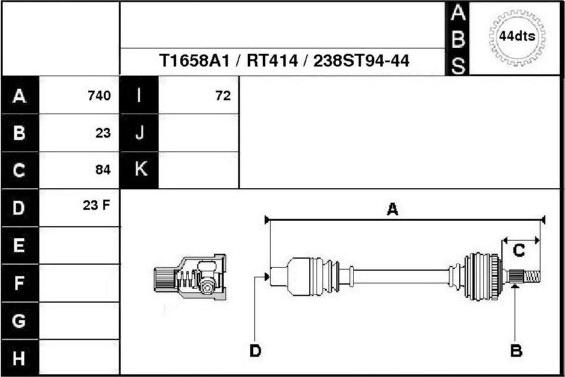 Technika 38238A1 - Arbre de transmission cwaw.fr