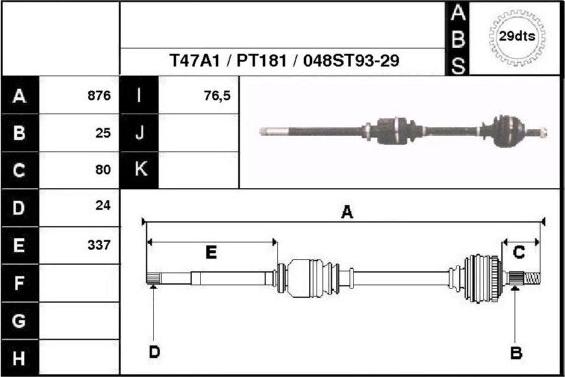 Technika 28048A1 - Arbre de transmission cwaw.fr