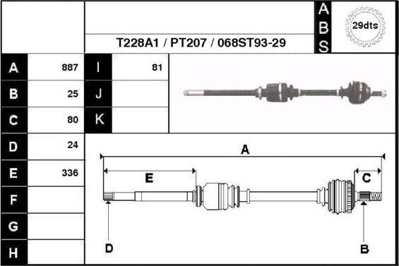 Technika 28068A1 - Arbre de transmission cwaw.fr