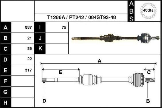 Technika 28084A - Arbre de transmission cwaw.fr