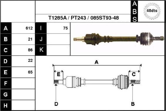 Technika 28085A - Arbre de transmission cwaw.fr