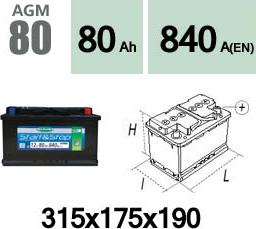 Technika AGM80 - Batterie de démarrage cwaw.fr