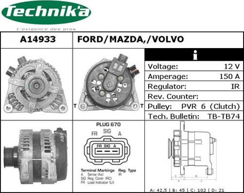 Technika A14933 - Alternateur cwaw.fr