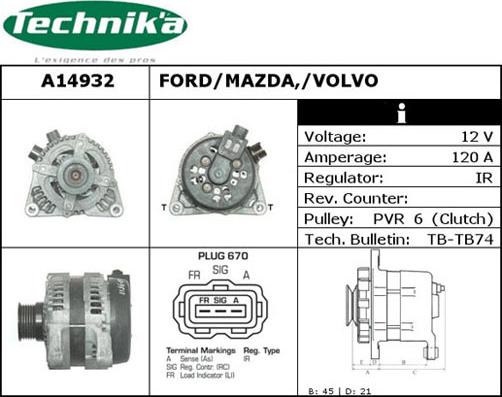 Technika A14932 - Alternateur cwaw.fr