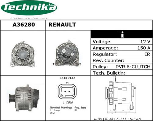 Technika A36280 - Alternateur cwaw.fr