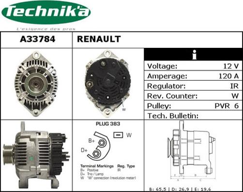 Technika A33784 - Alternateur cwaw.fr