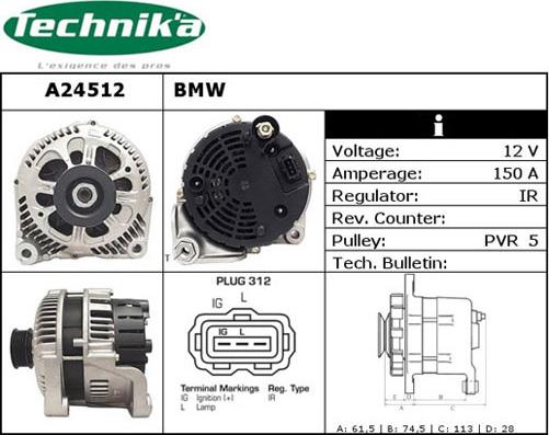 Technika A24512 - Alternateur cwaw.fr