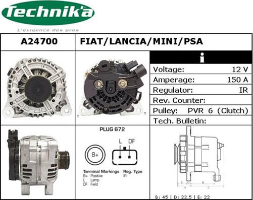 Technika A24700 - Alternateur cwaw.fr