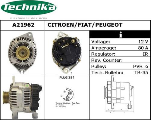 Technika A21962 - Alternateur cwaw.fr