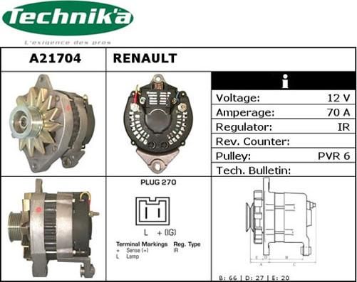 Technika A21704 - Alternateur cwaw.fr