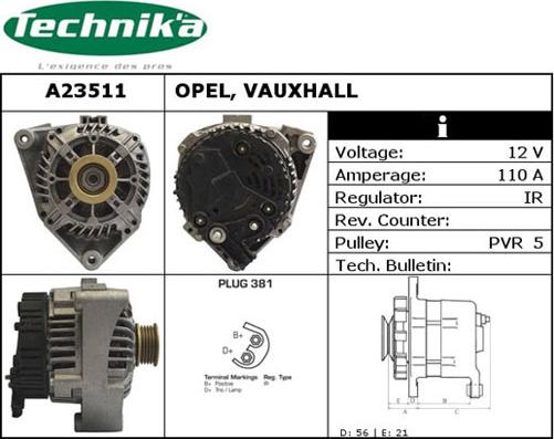 Technika A23511 - Alternateur cwaw.fr