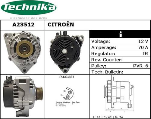 Technika A23512 - Alternateur cwaw.fr