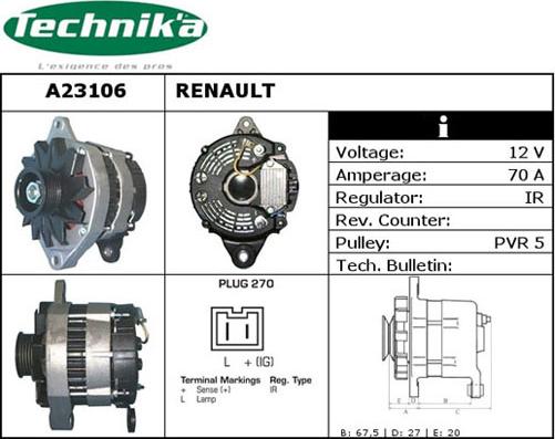 Technika A23106 - Alternateur cwaw.fr