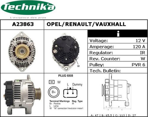 Technika A23863 - Alternateur cwaw.fr