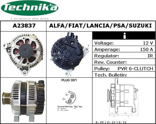 Technika A23837 - Alternateur cwaw.fr