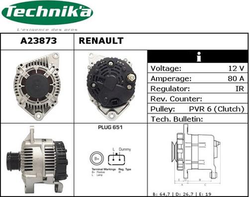 Technika A23873 - Alternateur cwaw.fr