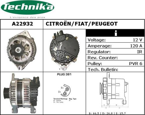 Technika A22932 - Alternateur cwaw.fr