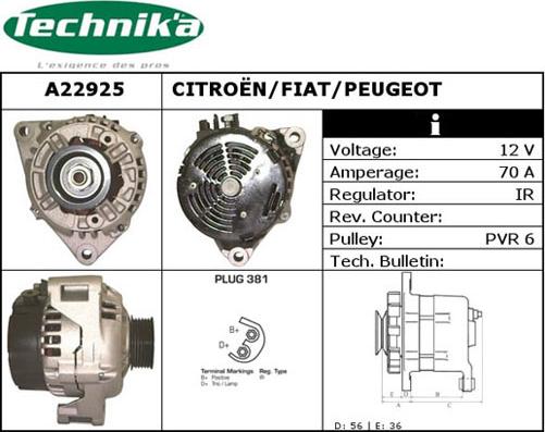 Technika A22925 - Alternateur cwaw.fr