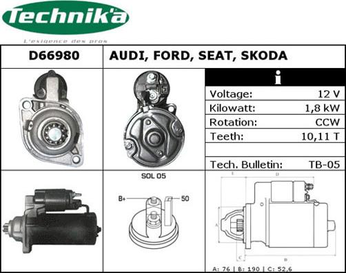 Technika D66980 - Démarreur cwaw.fr