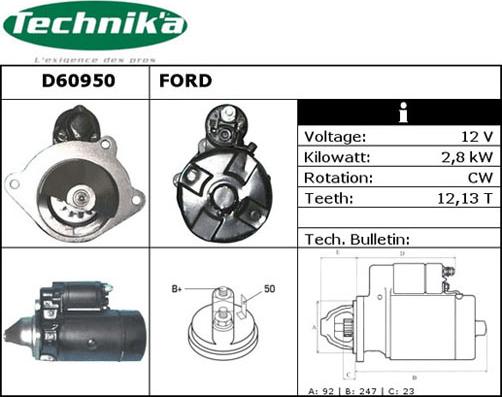 Technika D60950 - Démarreur cwaw.fr