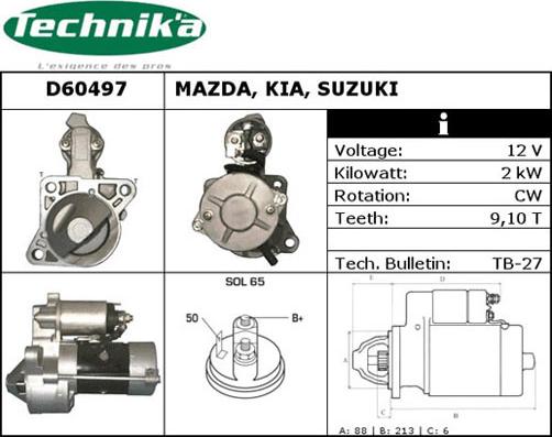 Technika D60497 - Démarreur cwaw.fr