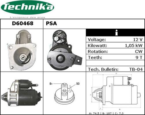 Technika D60468 - Démarreur cwaw.fr