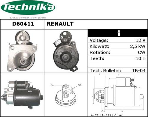 Technika D60411 - Démarreur cwaw.fr