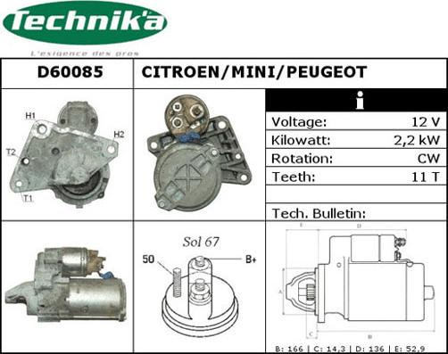 Technika D60085 - Démarreur cwaw.fr