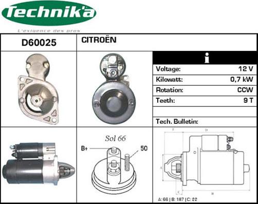 Technika D60025 - Démarreur cwaw.fr