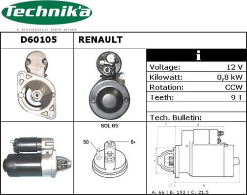 Technika D60105 - Démarreur cwaw.fr