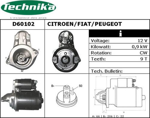 Technika D60102 - Démarreur cwaw.fr