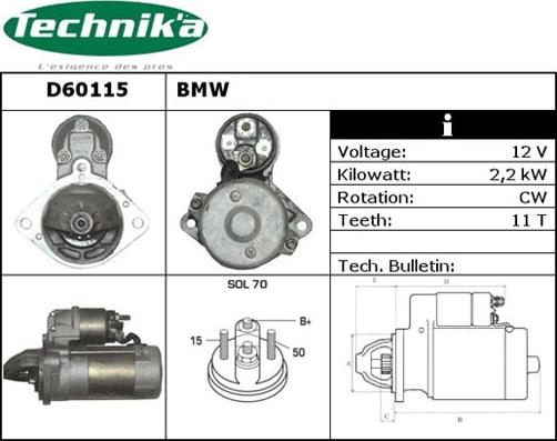 Technika D60115 - Démarreur cwaw.fr