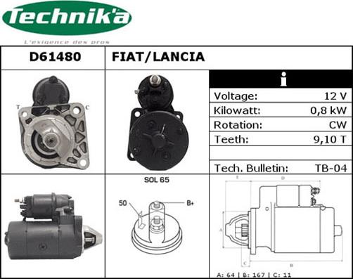 Technika D61480 - Démarreur cwaw.fr