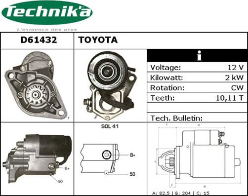 Technika D61432 - Démarreur cwaw.fr