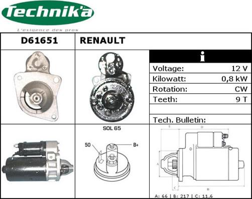 Technika D61651 - Démarreur cwaw.fr