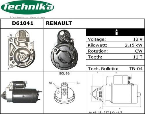 Technika D61041 - Démarreur cwaw.fr