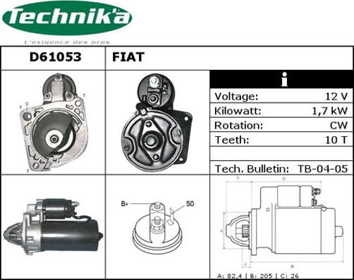 Technika D61053 - Démarreur cwaw.fr