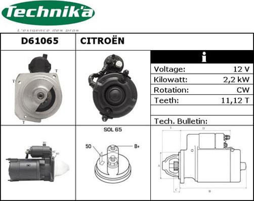 Technika D61065 - Démarreur cwaw.fr