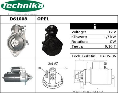 Technika D61008 - Démarreur cwaw.fr