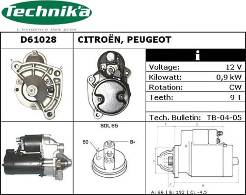 Technika D61028 - Démarreur cwaw.fr