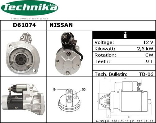 Technika D61074 - Démarreur cwaw.fr